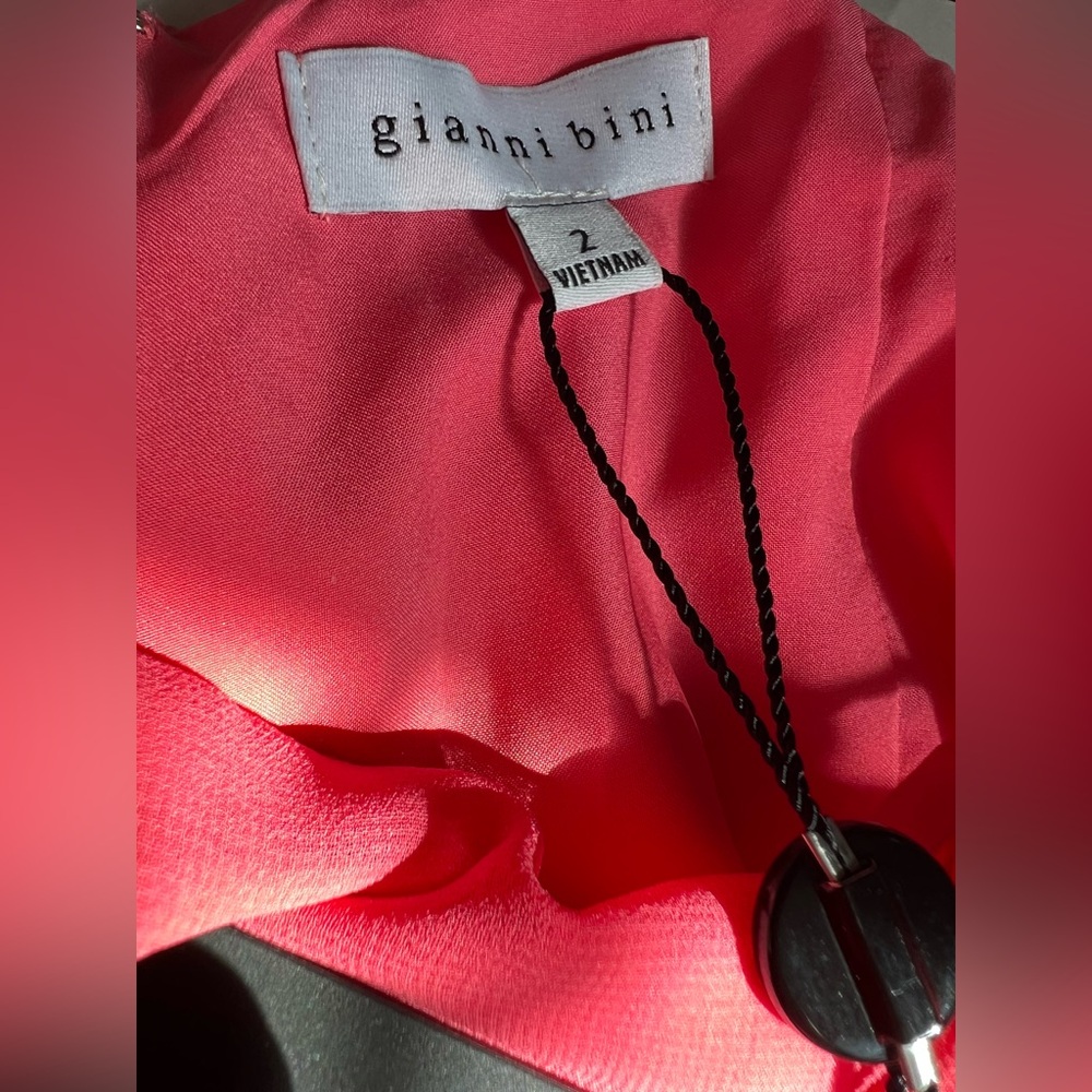 Gianni Bini Taylor Chiffon Straight Neckline Sleeveless Ruffle Long Dress NWT - Picture 6 of 8